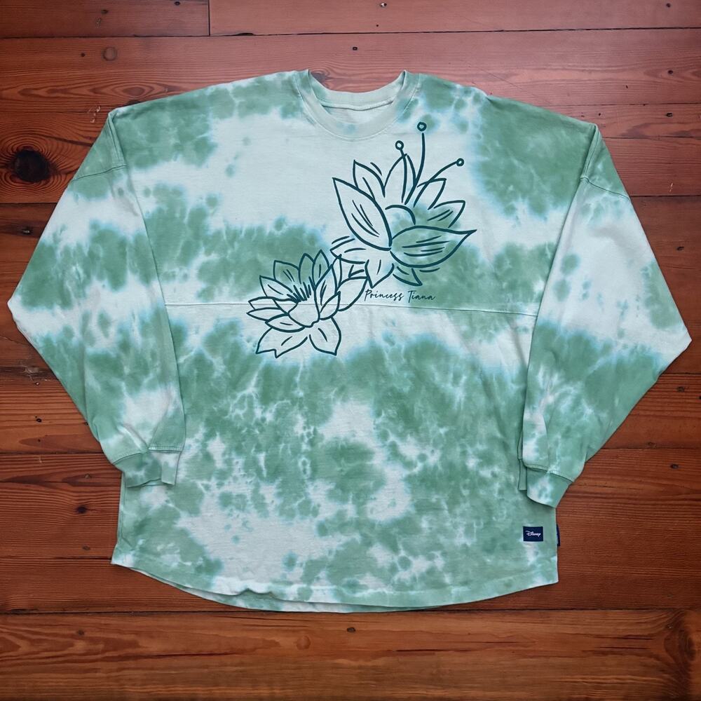 Disney Spirit Jersey Adult Size XL Princess Tiana Green Tie Dye Love Parks